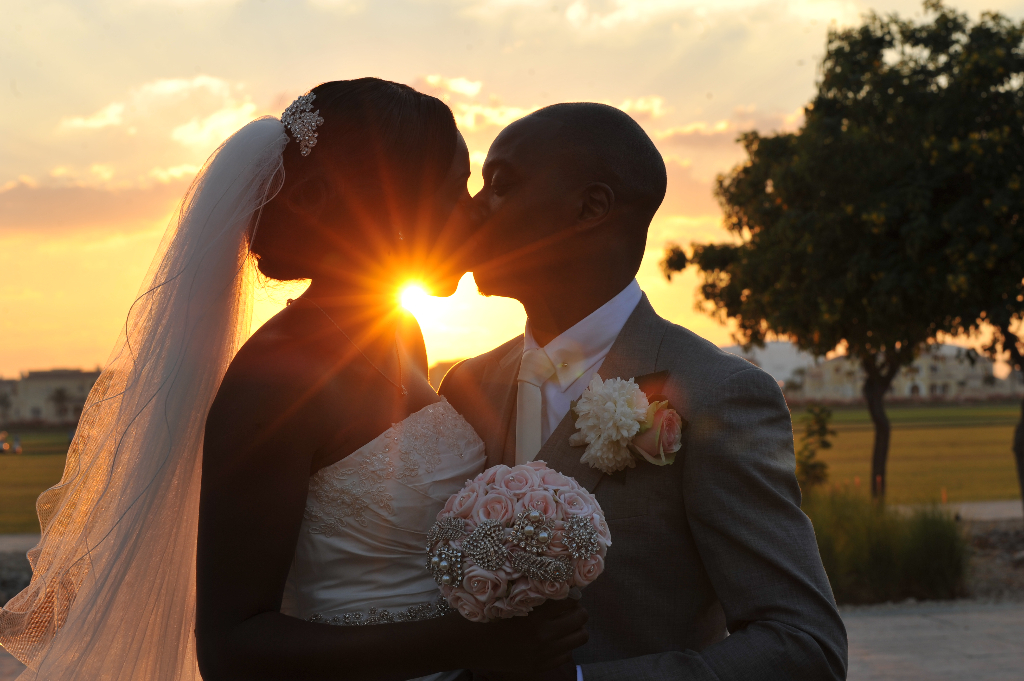 sunset kiss wedding dubai nigerian love